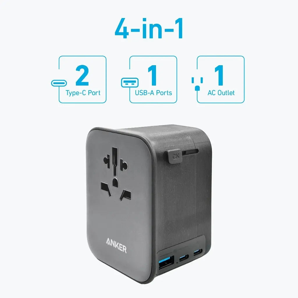 محول شحن 4 في 1 Anker Nano – بقدرة 65 واط | أسود محول شحن 4 في 1 Anker Nano – بقدرة 65 واط | أسود